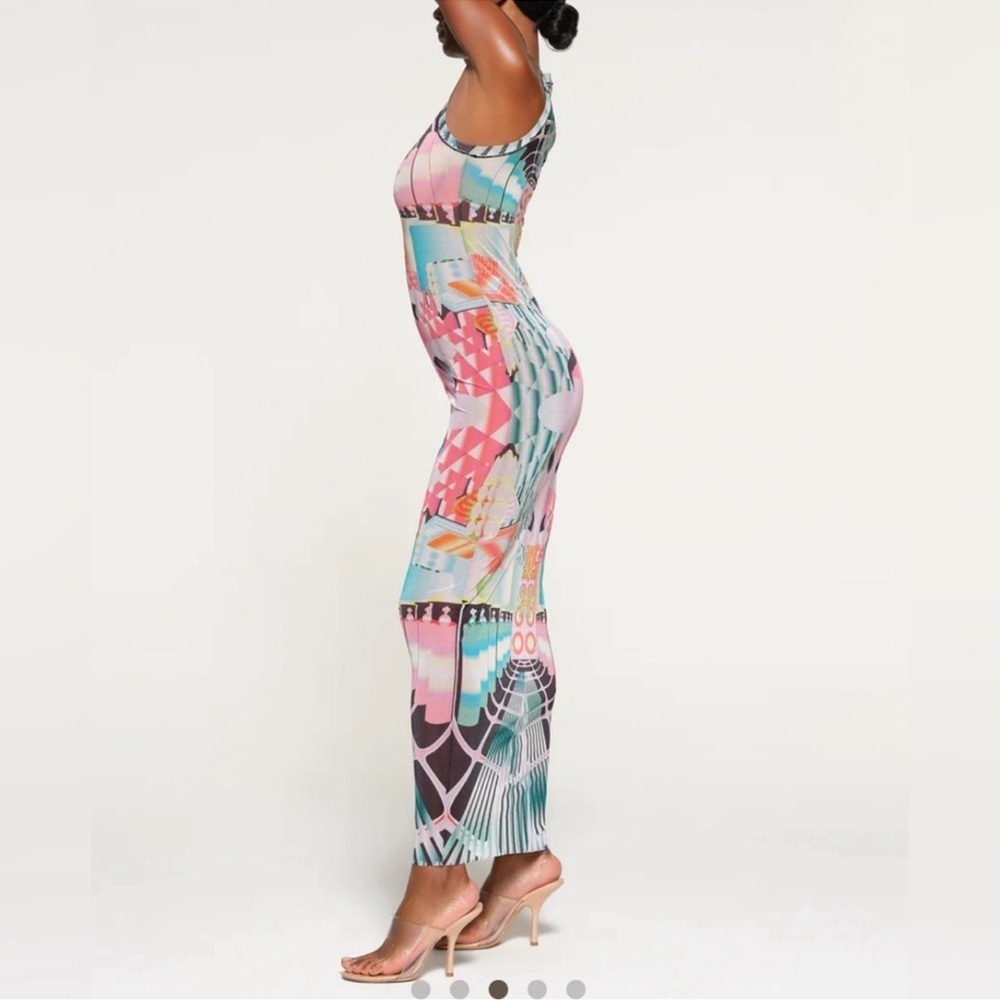 New Skims High Neck Summer Mesh l Maxi Dress Deco Train XS - Picture 10 of 10